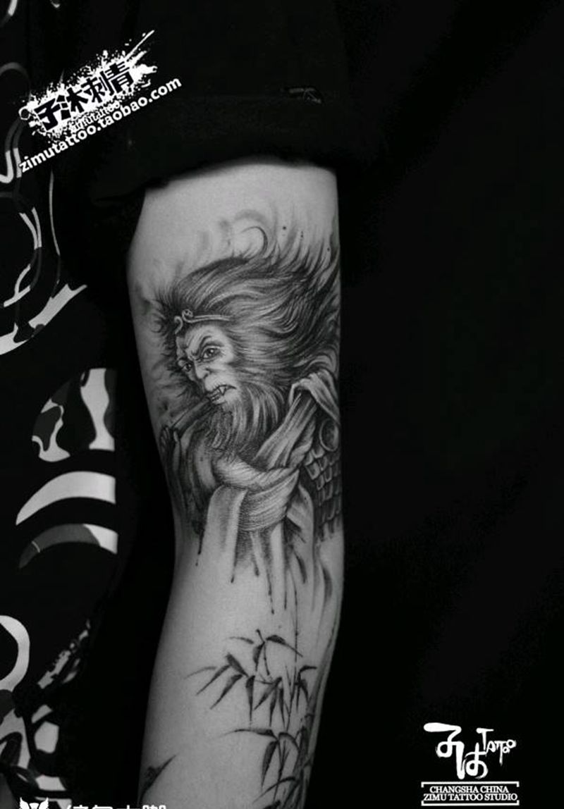 泼猴纹身图片