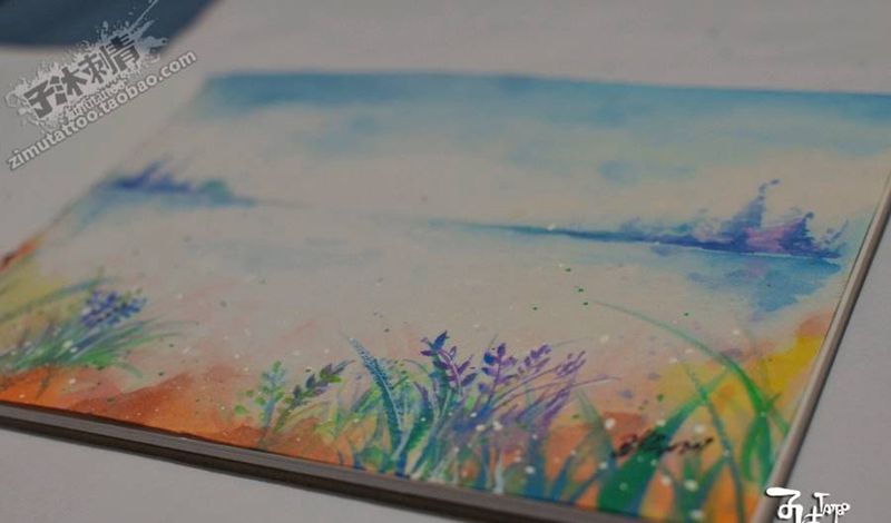 水彩纹身图片_手稿插画纹身图案