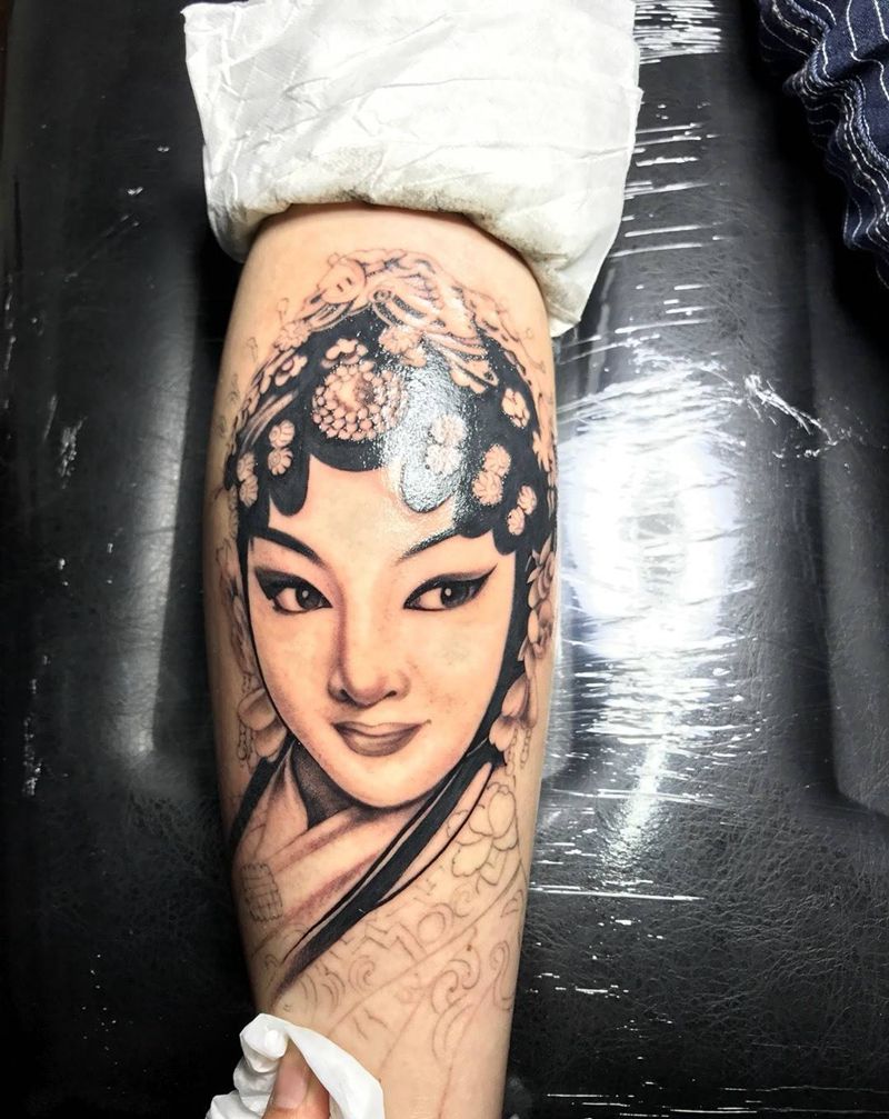 花旦 未完纹身图片