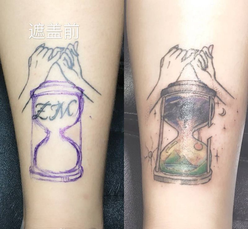 遮盖纹身图片_腿部纹身图案