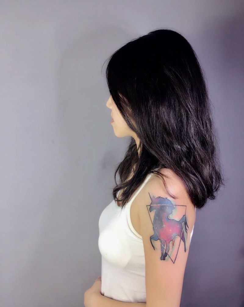 遮盖纹身图片_成品插画手臂清新几何动物荆州唯刺青纹身图案