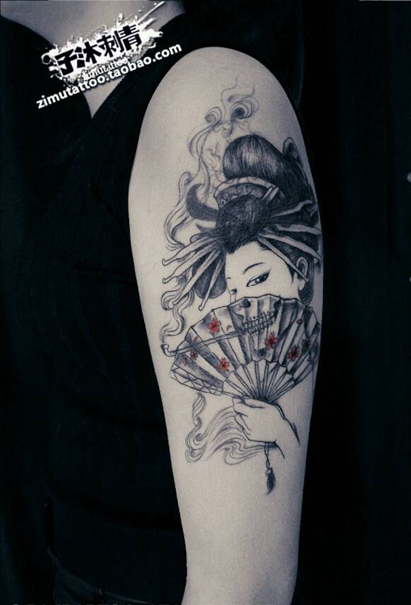 遮盖  艺妓纹身图片