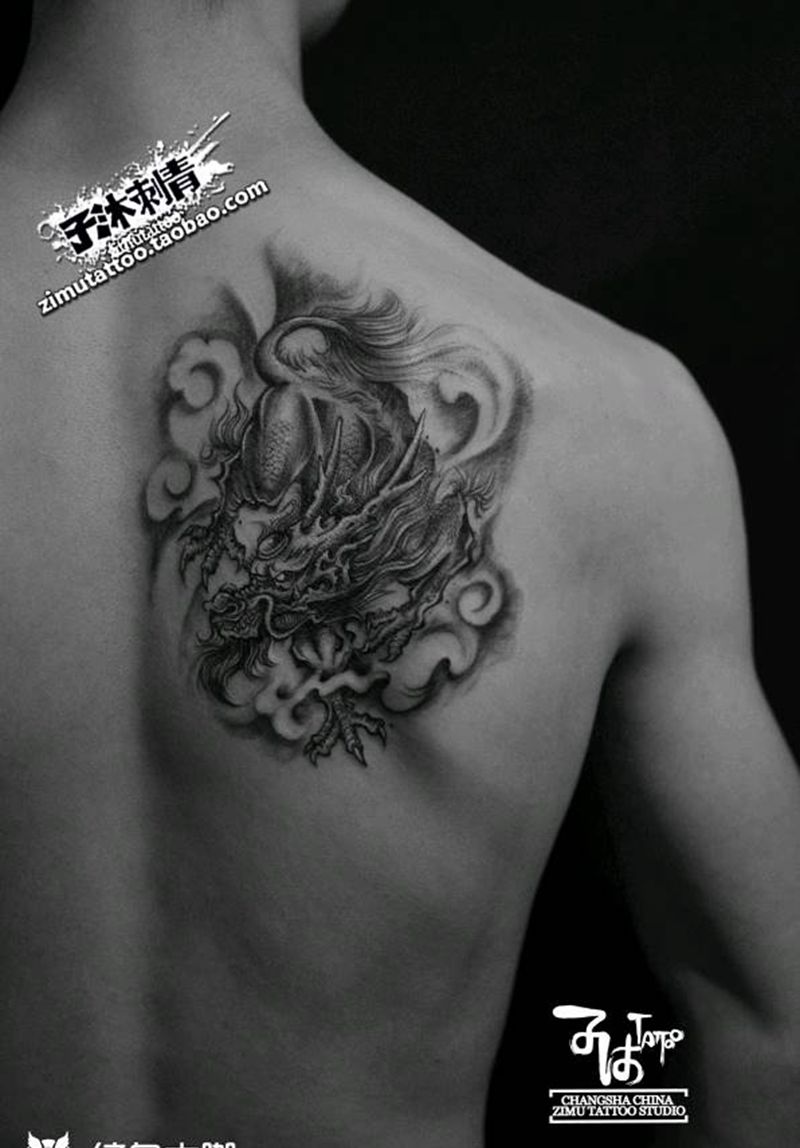 麒麟纹身图片_新传统纹身图案
