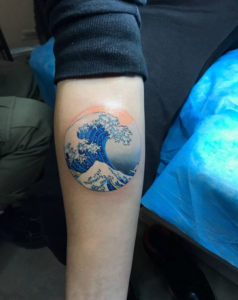 浮世绘水花纹身图片