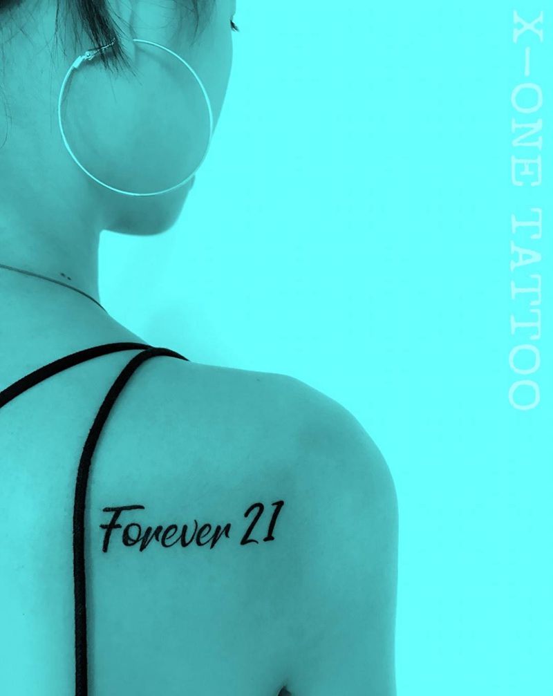 炎炎夏日來一抹綠 /作品纹身图片_手稿肩部清新字符纹身图案