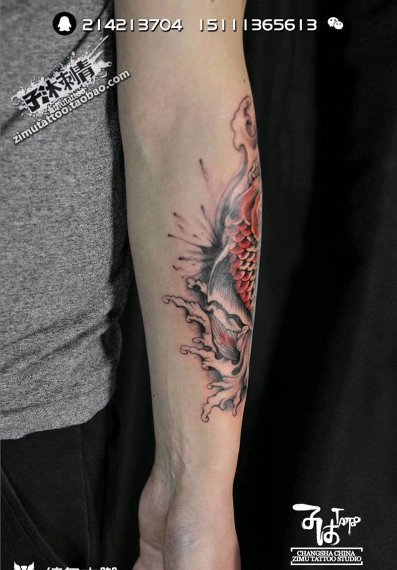 耗时3.1   红斑鲤鱼纹身图片_成品纹身图案