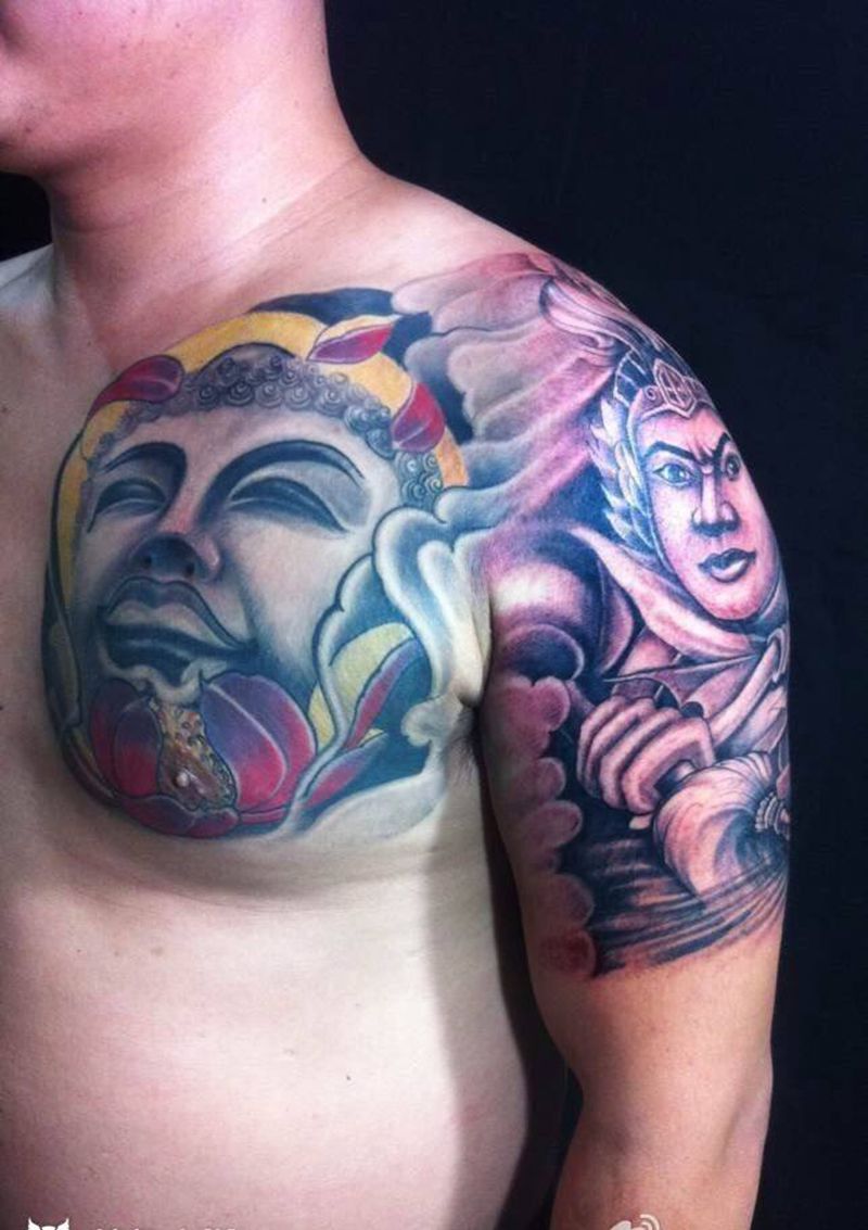 佛,赵云。半甲纹身纹身图片