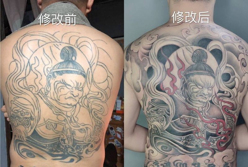 修改纹身图片_背部新传统纹身图案