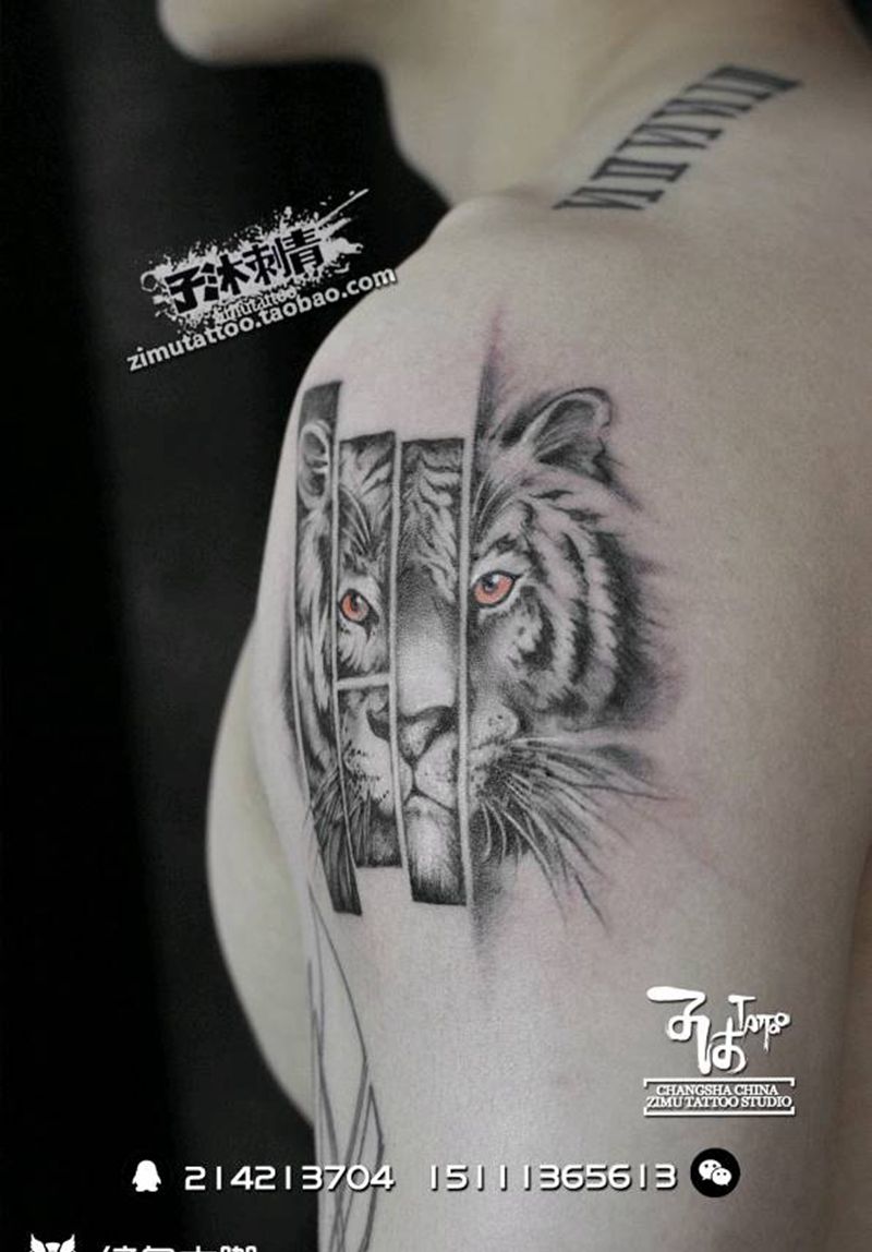 虎耗时3.2 生活的真谛在纹身图片_动物原创成品纹身图案