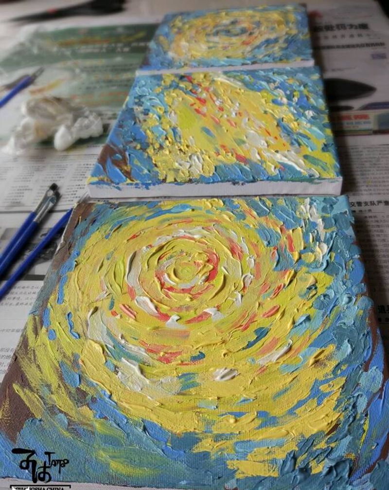 印象派 小布面纹身图片