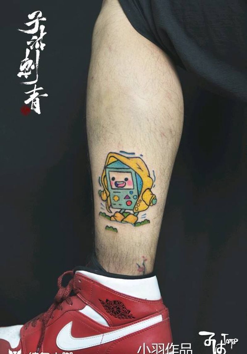 卡通漫画q版游戏机纹身图片_几何New School纹身图案