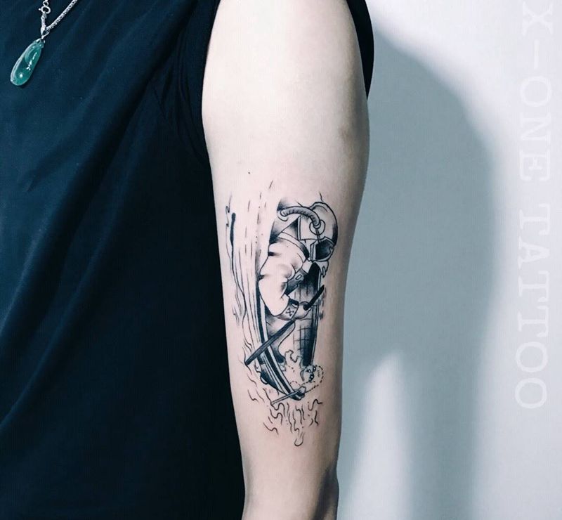 不管去任何地方 都希望身邊有個你「家有主子 /作品纹身图片_手稿手臂清新人物纹身图案