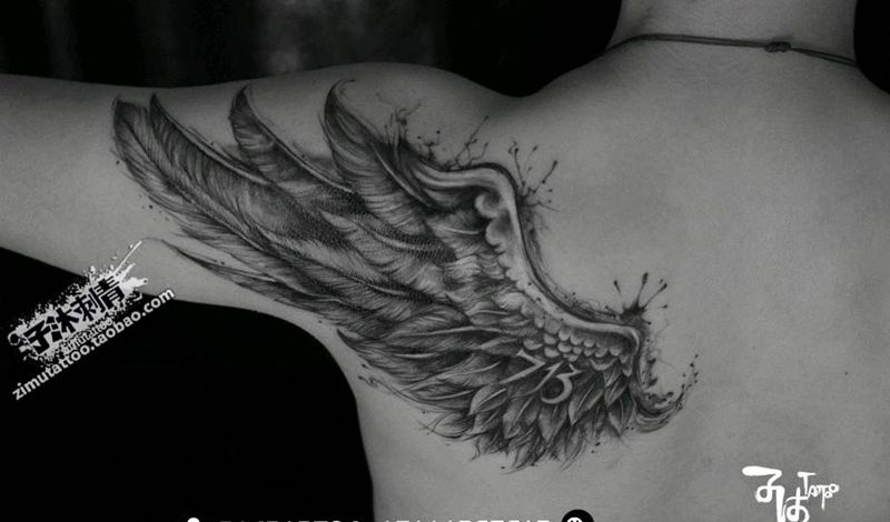 泼墨翅膀 耗时4.1纹身图片