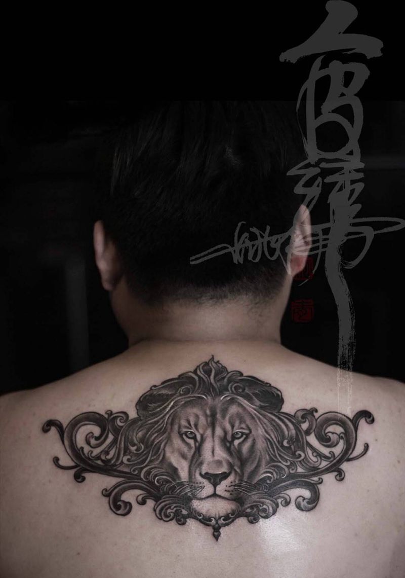 狮纹身图片