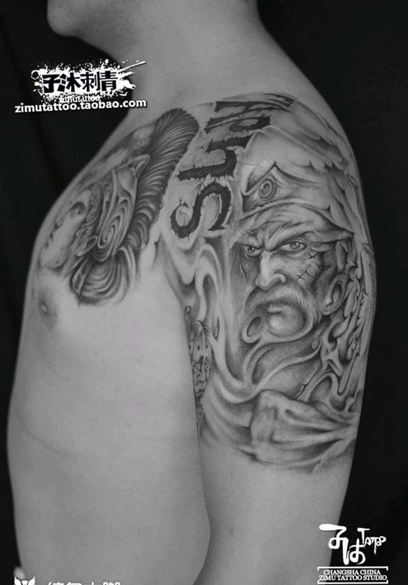 希腊战神阿瑞斯雕像 海皇波塞冬纹身图片_人物原创成品纹身图案