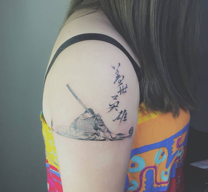 孙悟空纹身图片_成品传统荆州唯刺青原创人物插画纹身图案