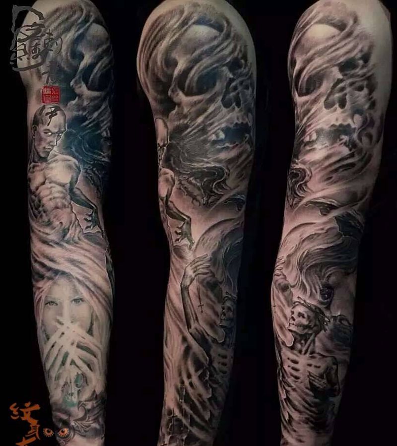 祈祷之树纹身图片_欧美手臂手部纹身图案