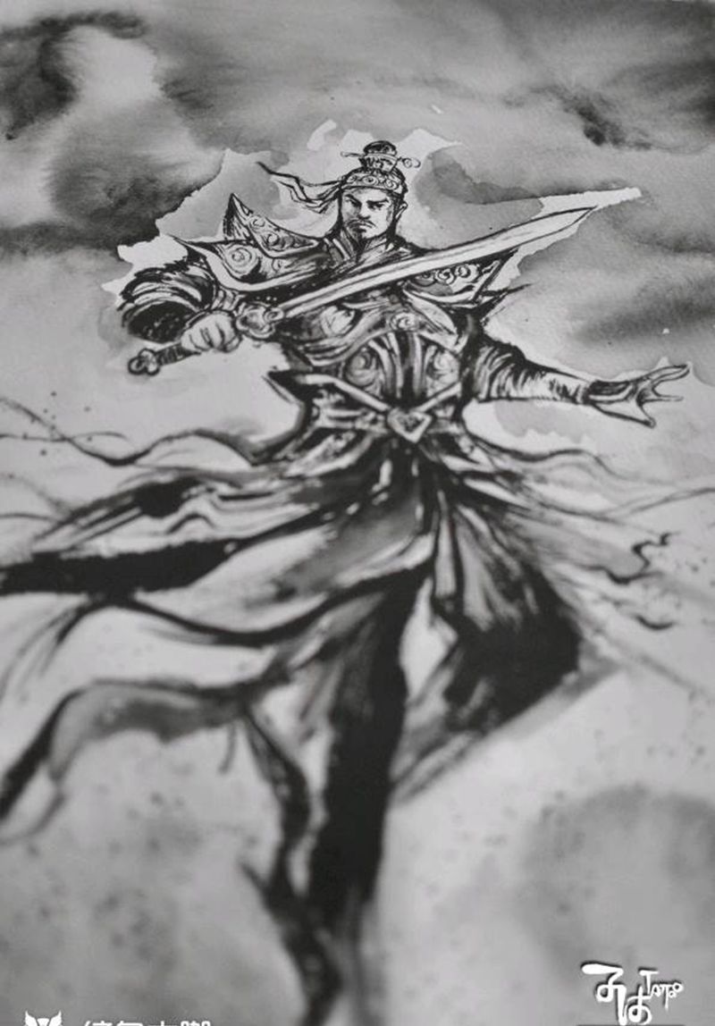 武侠剑客 我的泼墨手稿纹身图片_水墨纹身图案