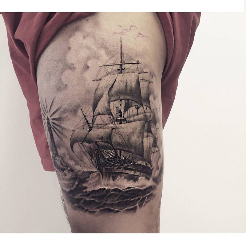 乘风破浪纹身图片