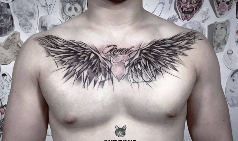 翅膀纹身图片