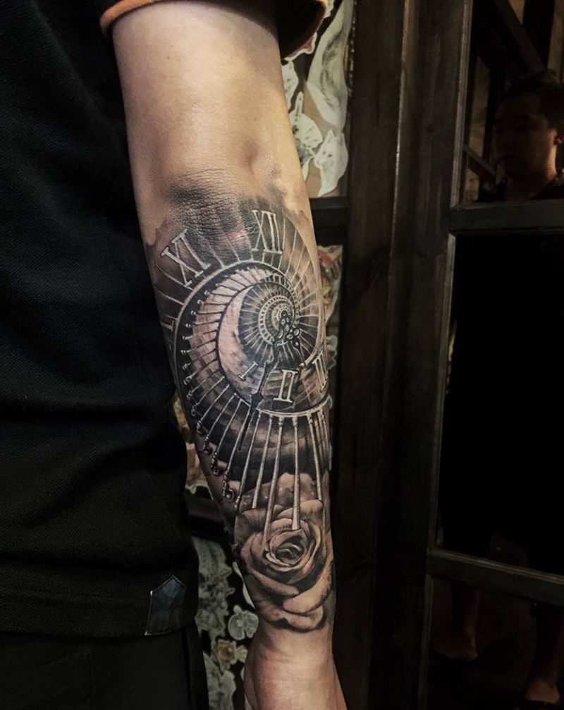 时间纹身图片