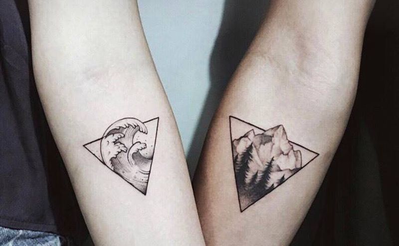 情侣纹身纹身图片_手臂手部点刺纹身图案