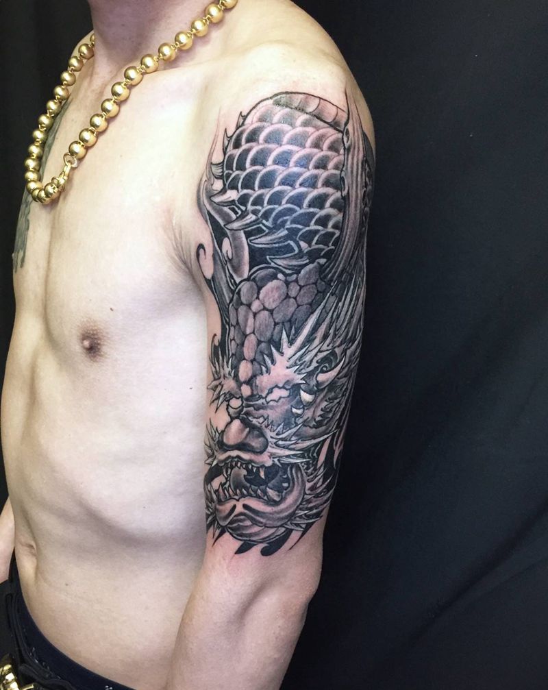 龙纹身图片_手臂纹身图案