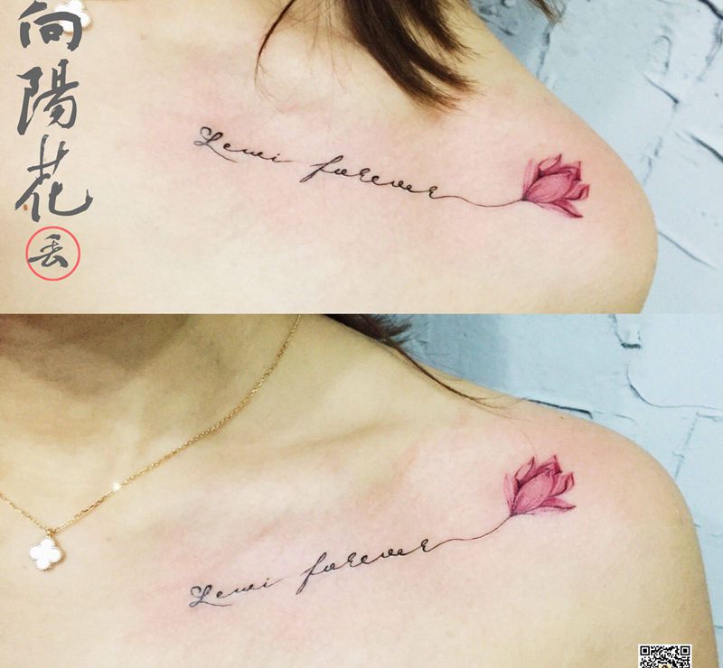 你懂的纹身图片_肩部水彩锁骨纹身图案