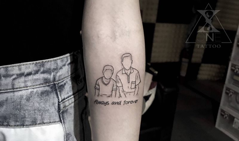 永遠的陪伴    致敬-爺爺奶纹身图片_手臂纹身图案