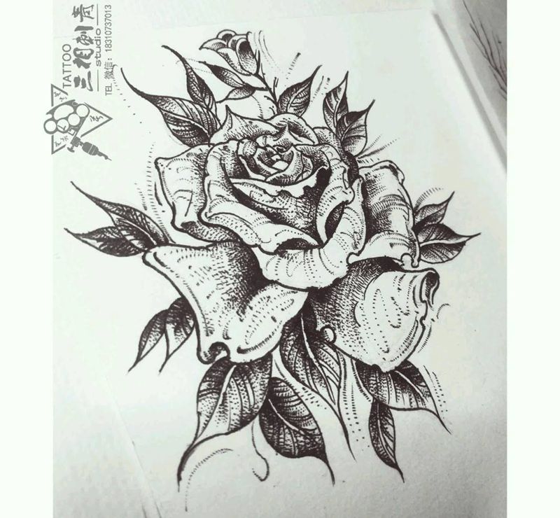 黑暗风格手稿纹身图片