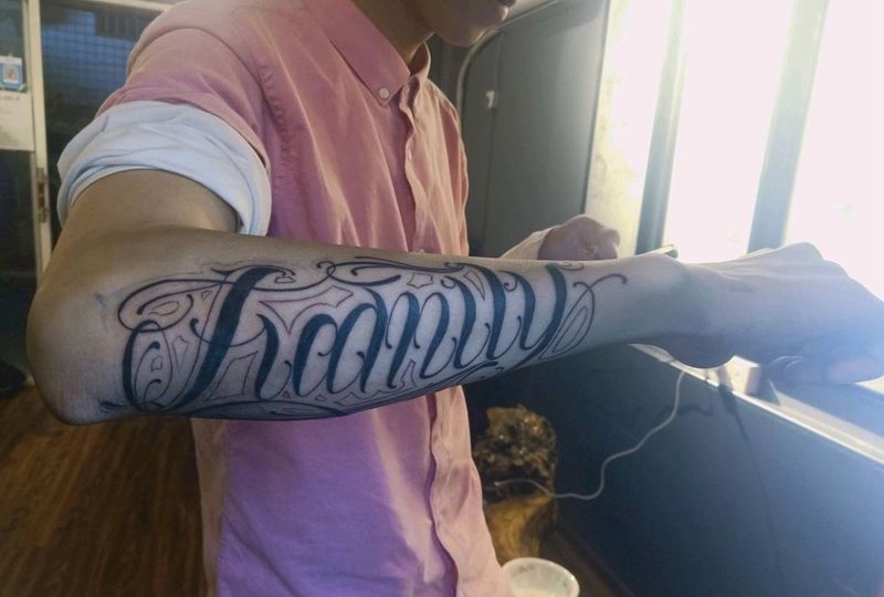 花体纹身图片_花体字纹身图案