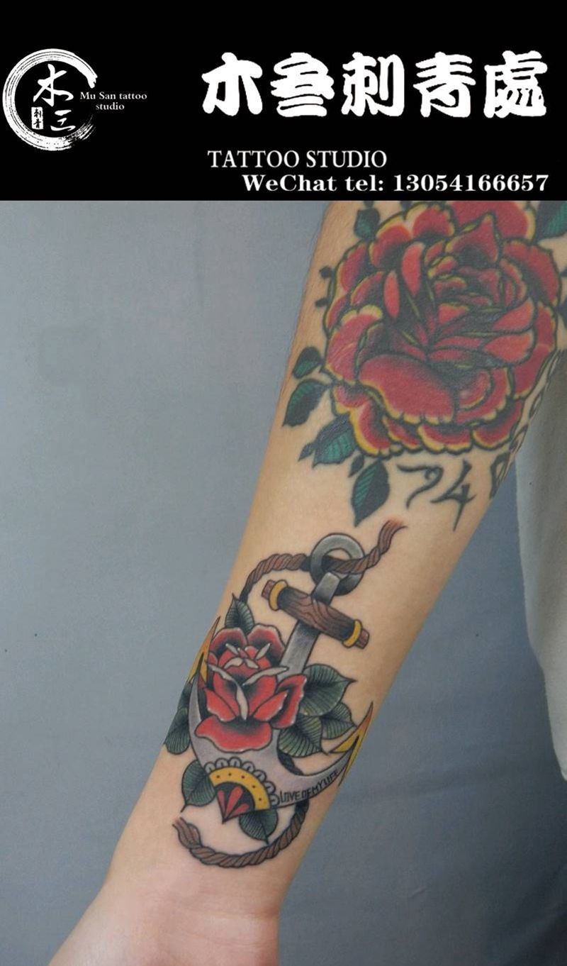 《船锚》纹身图片_Old School纹身图案