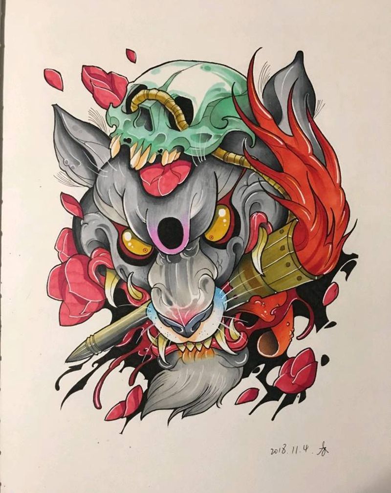 李阳手绘手稿纹身图片_手绘手稿纹身图案