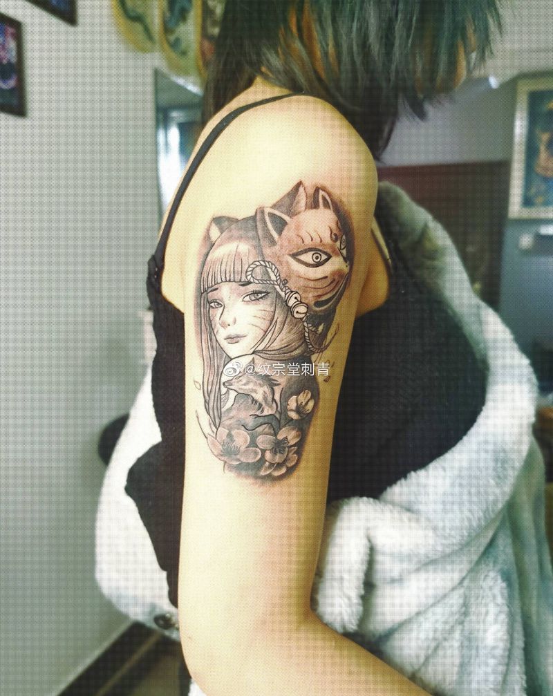 艺伎纹身图片_手部纹身图案