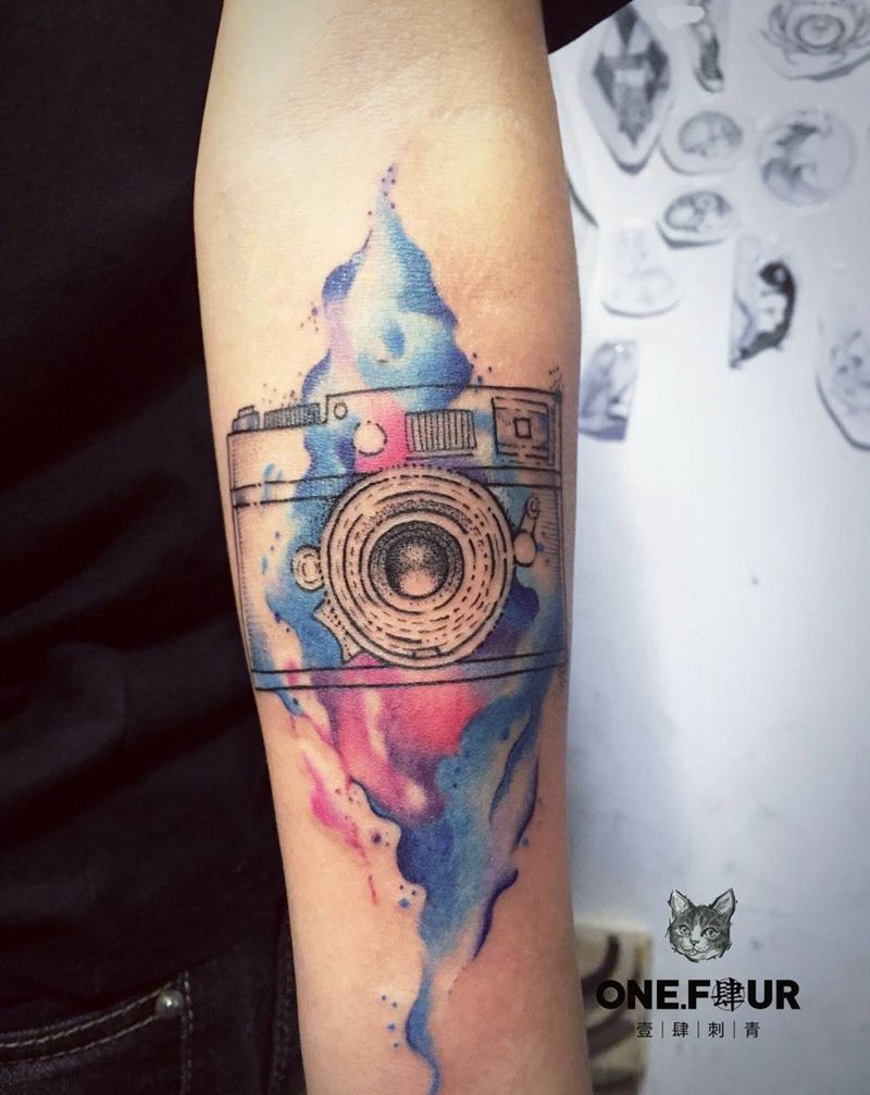 相机纹身图片