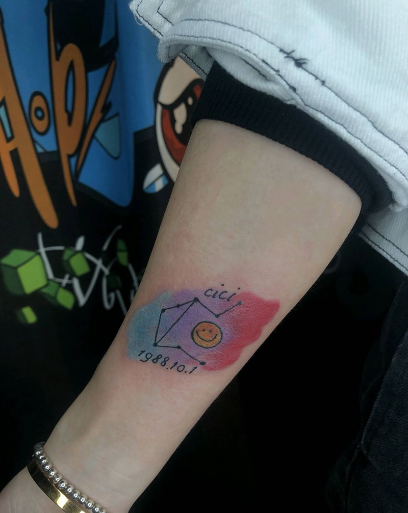 水瓶座纹身图片_手臂老传统新传统纹身图案