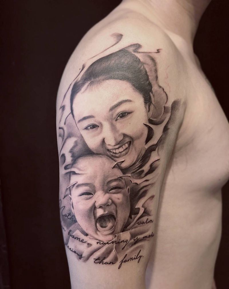 母子纹身图片