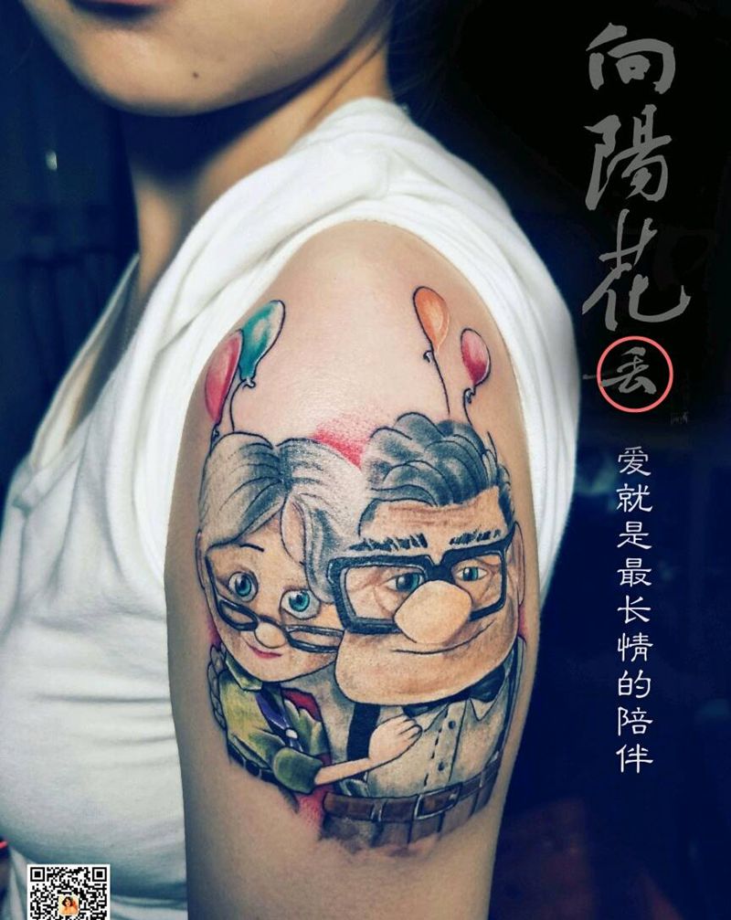 LOVE纹身图片_手臂动画人物纹身图案