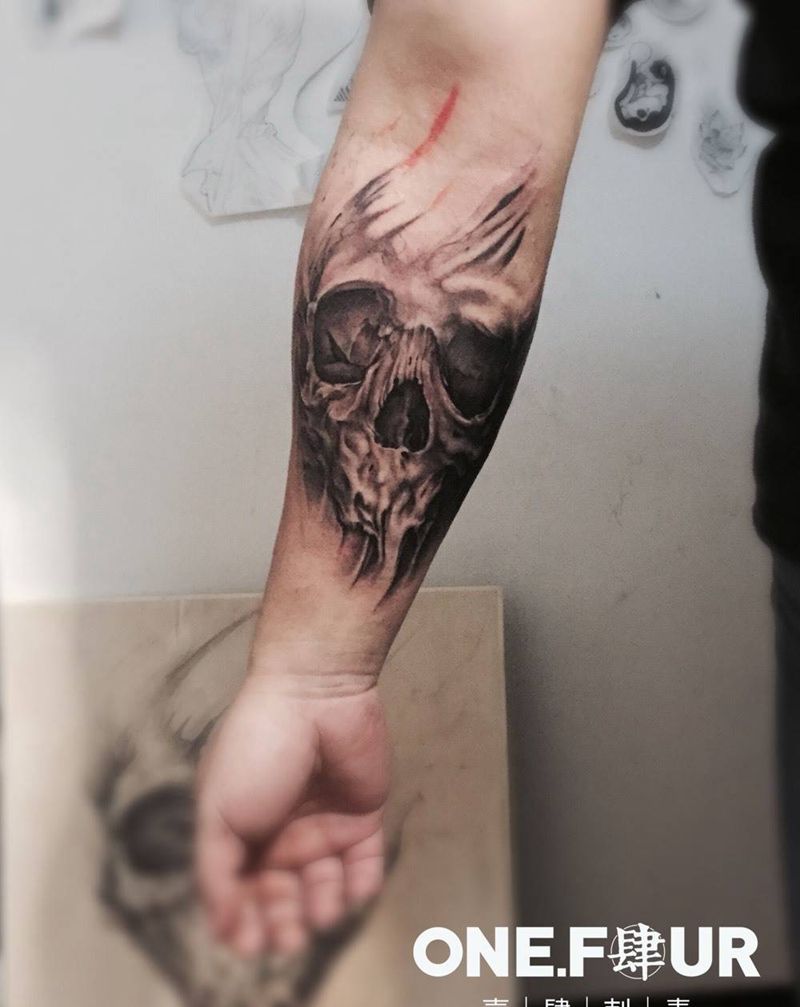 skull纹身图片