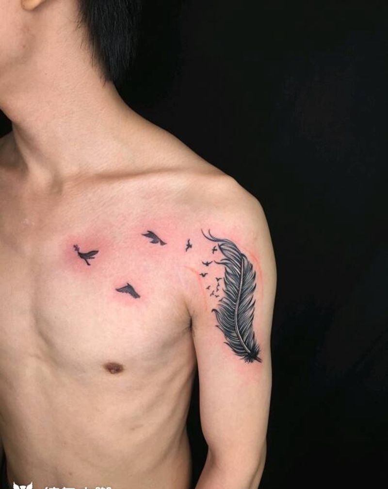 羽毛纹身图片