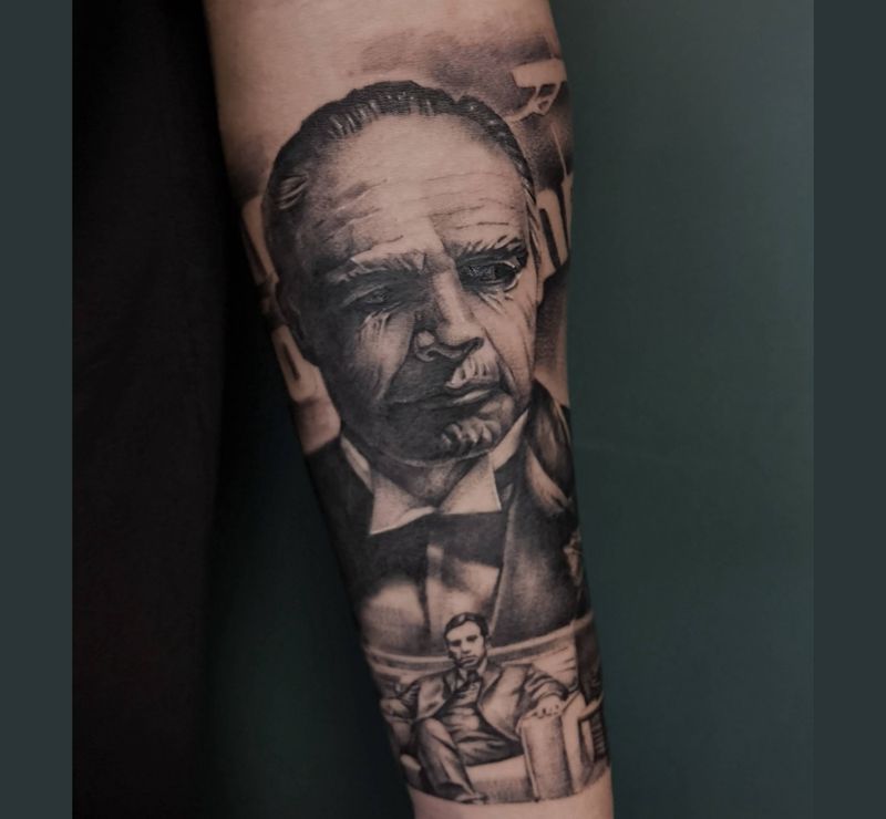 教父 写实纹身图片_欧美写实纹身图案
