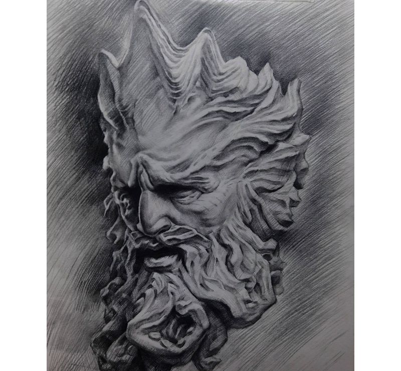 晨练 主题力量 怒 写实 雕塑纹身图片_欧美写实纹身图案