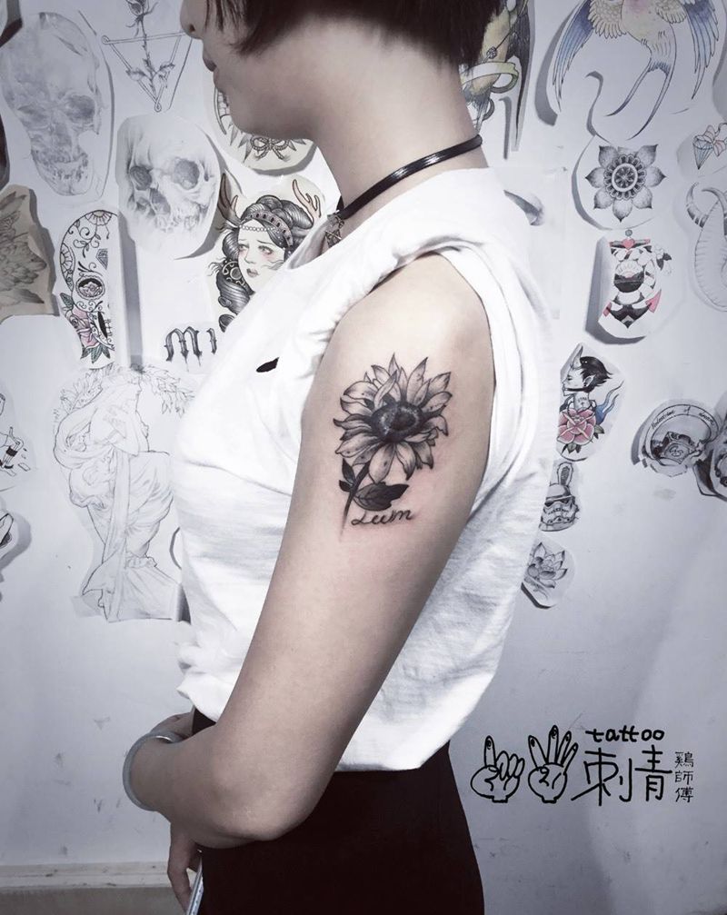 向日葵纹身图片
