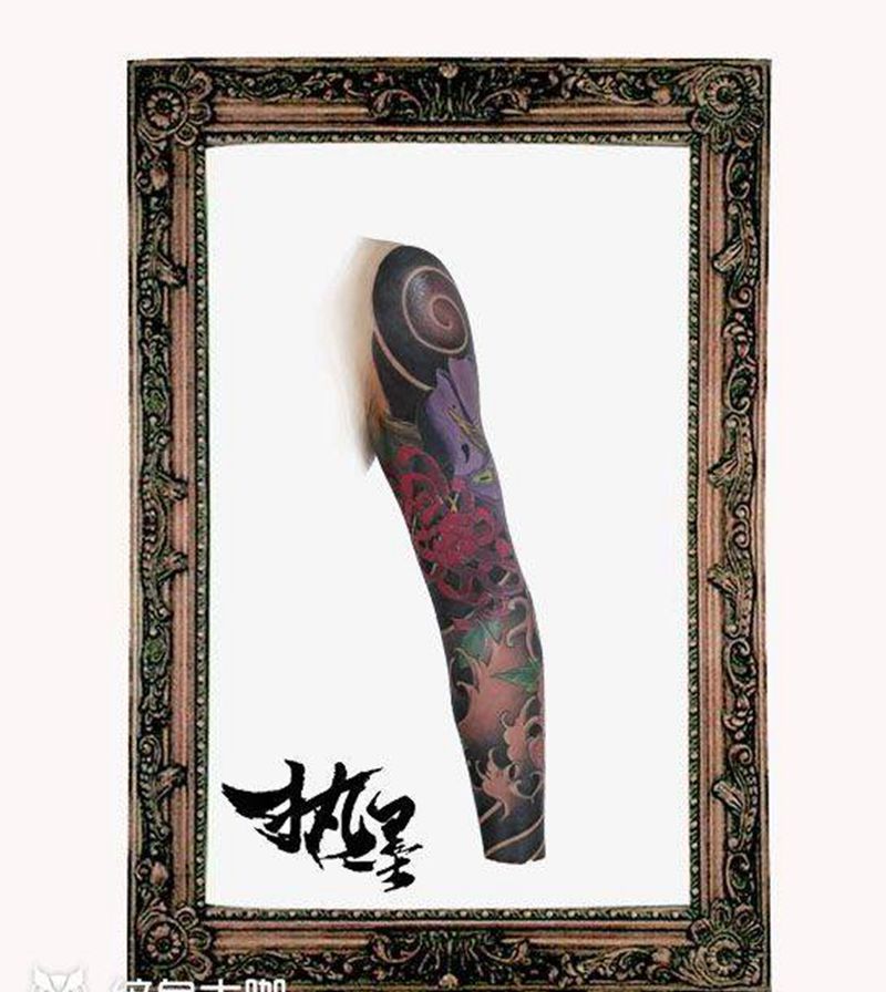 花臂纹身图片_手臂新传统纹身图案