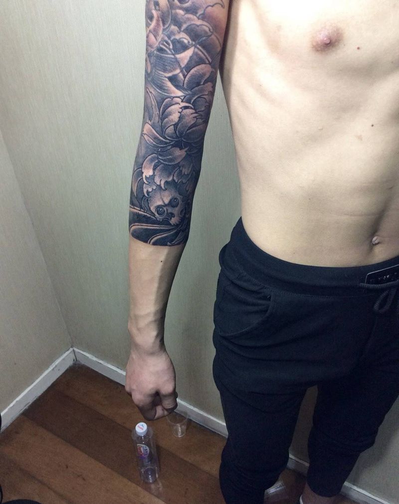 七分袖纹身图片