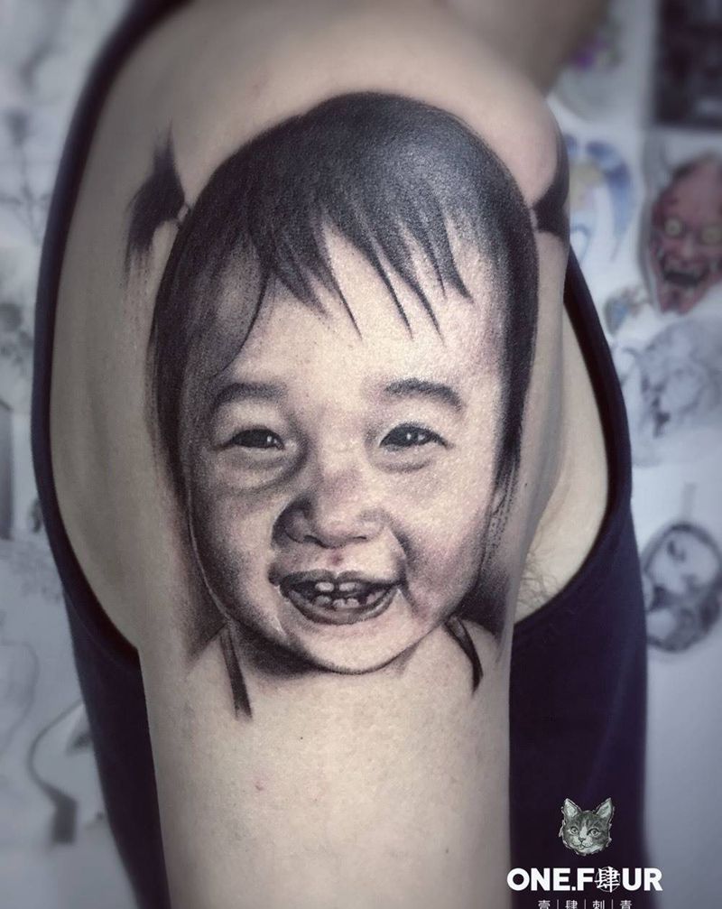 宝宝肖像纹身图片
