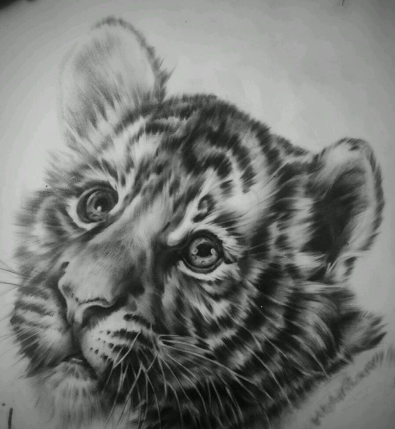 小老虎纹身图片