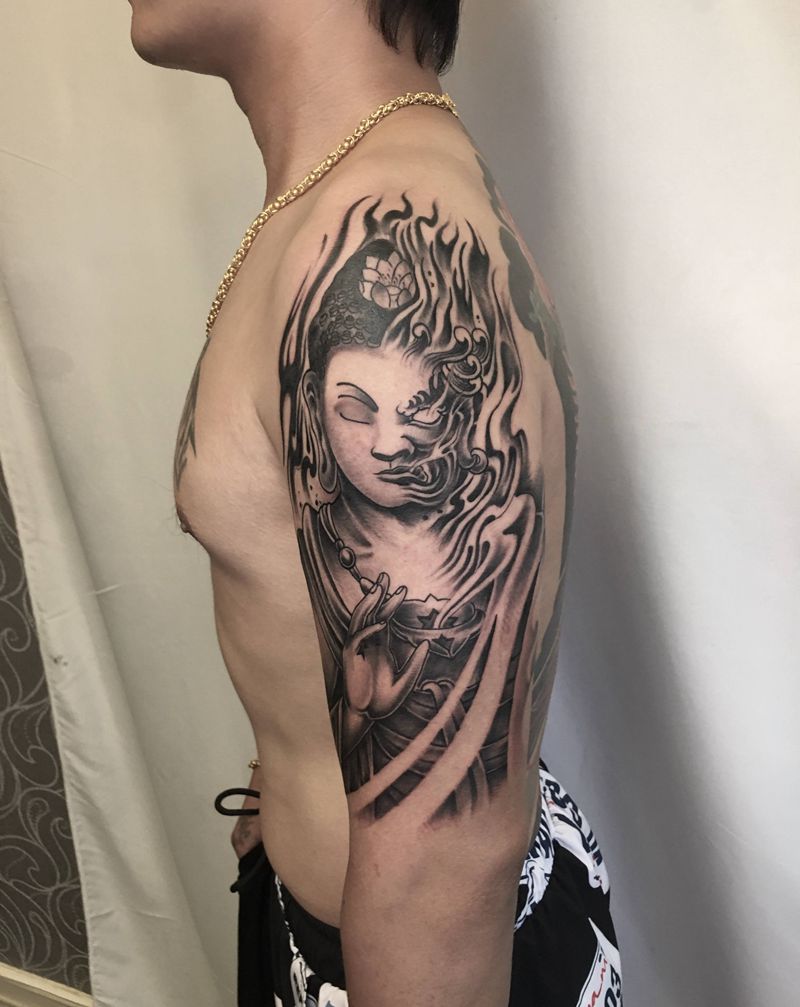 一念之间纹身图片_手臂老传统纹身图案