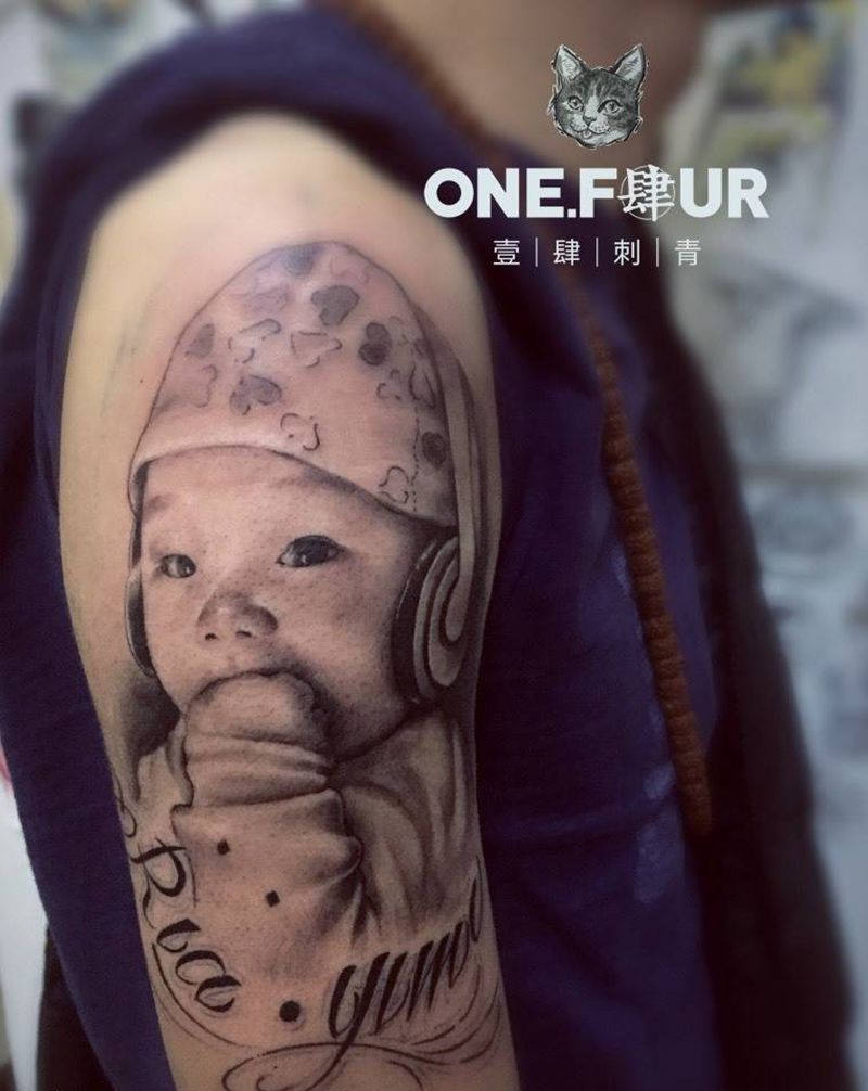 宝宝肖像纹身图片