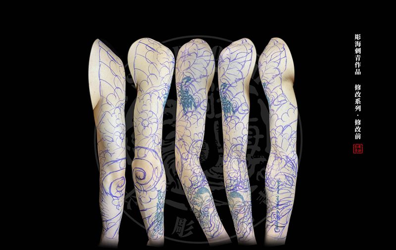 修改系列前·后纹身图片_手臂手部老传统纹身图案